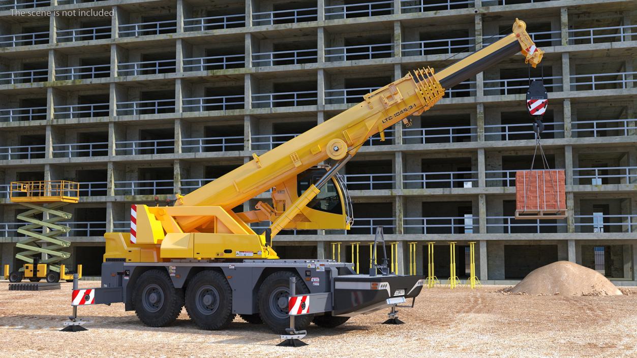 3D Mobile Crane Liebherr with Bricks model