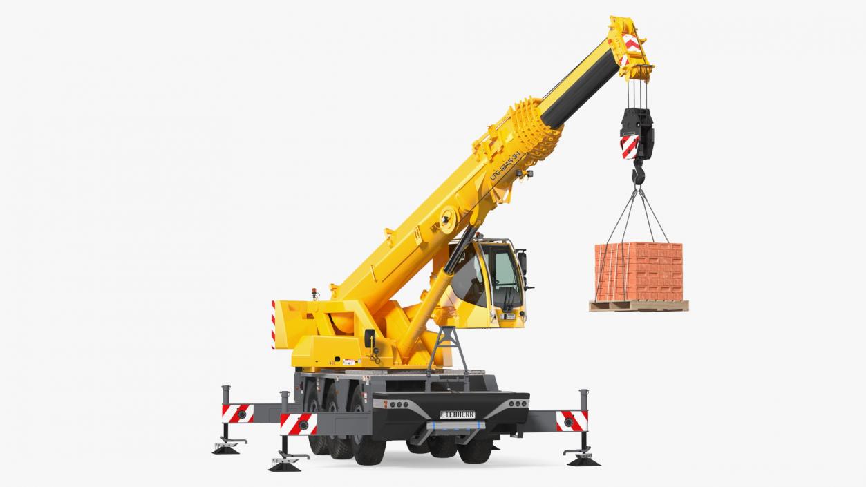 3D Mobile Crane Liebherr with Bricks model