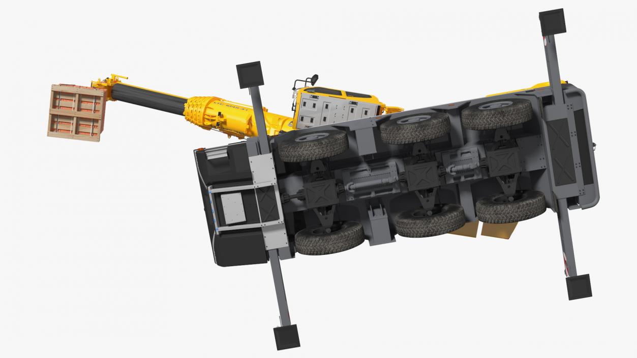 3D Mobile Crane Liebherr with Bricks model