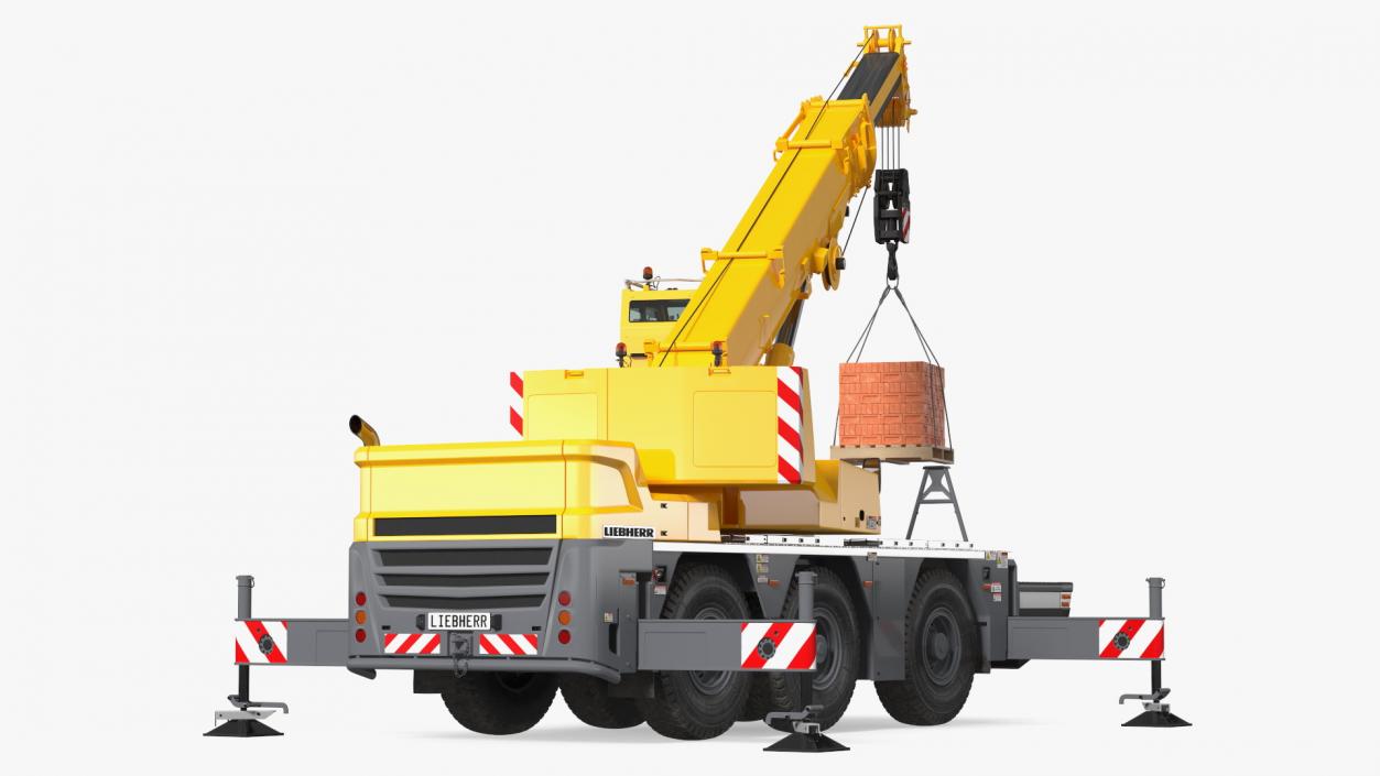 3D Mobile Crane Liebherr with Bricks model