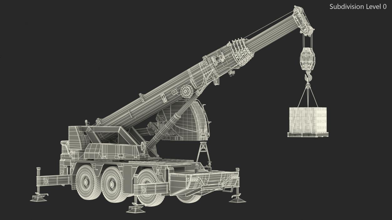 3D Mobile Crane Liebherr with Bricks model