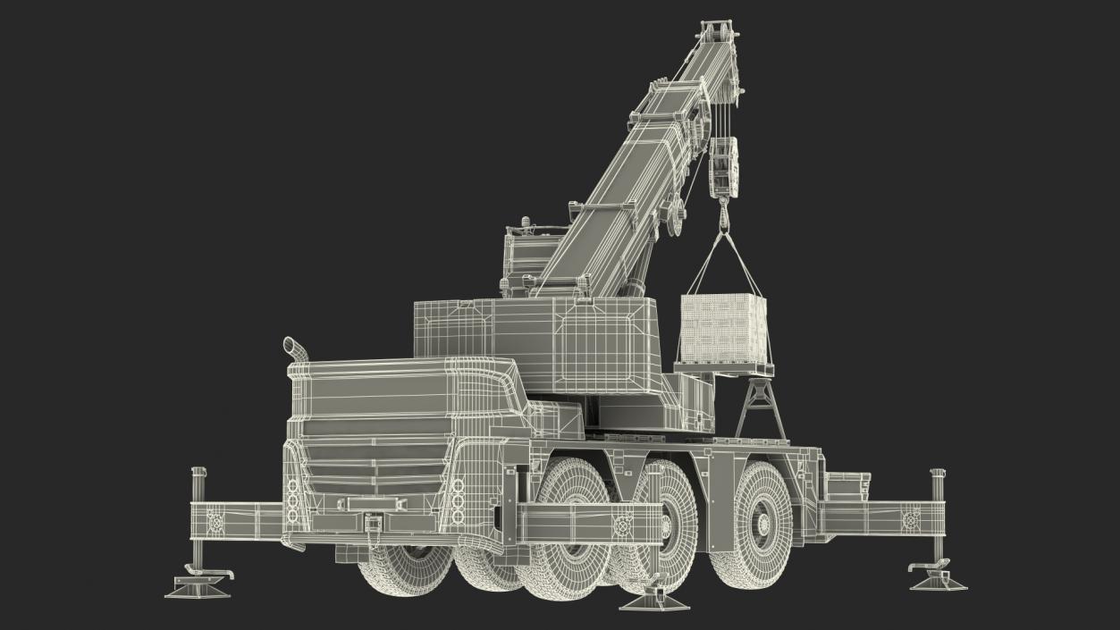 3D Mobile Crane Liebherr with Bricks model