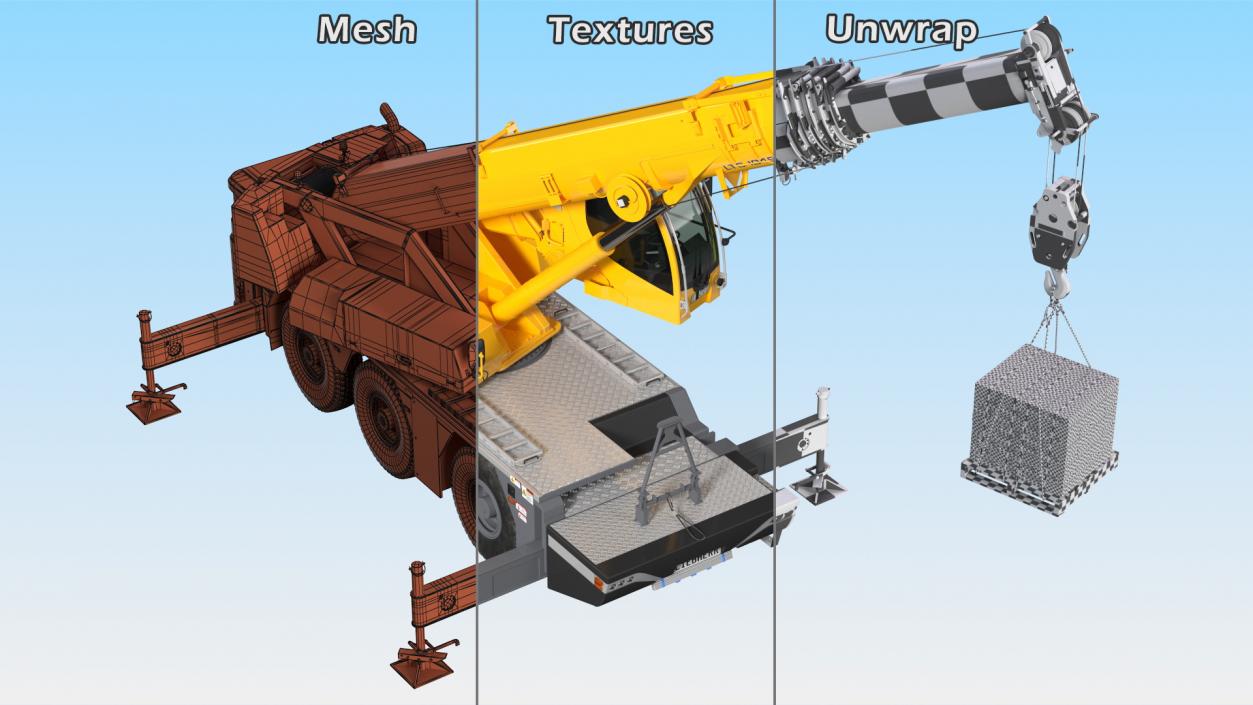 3D Mobile Crane Liebherr with Bricks model