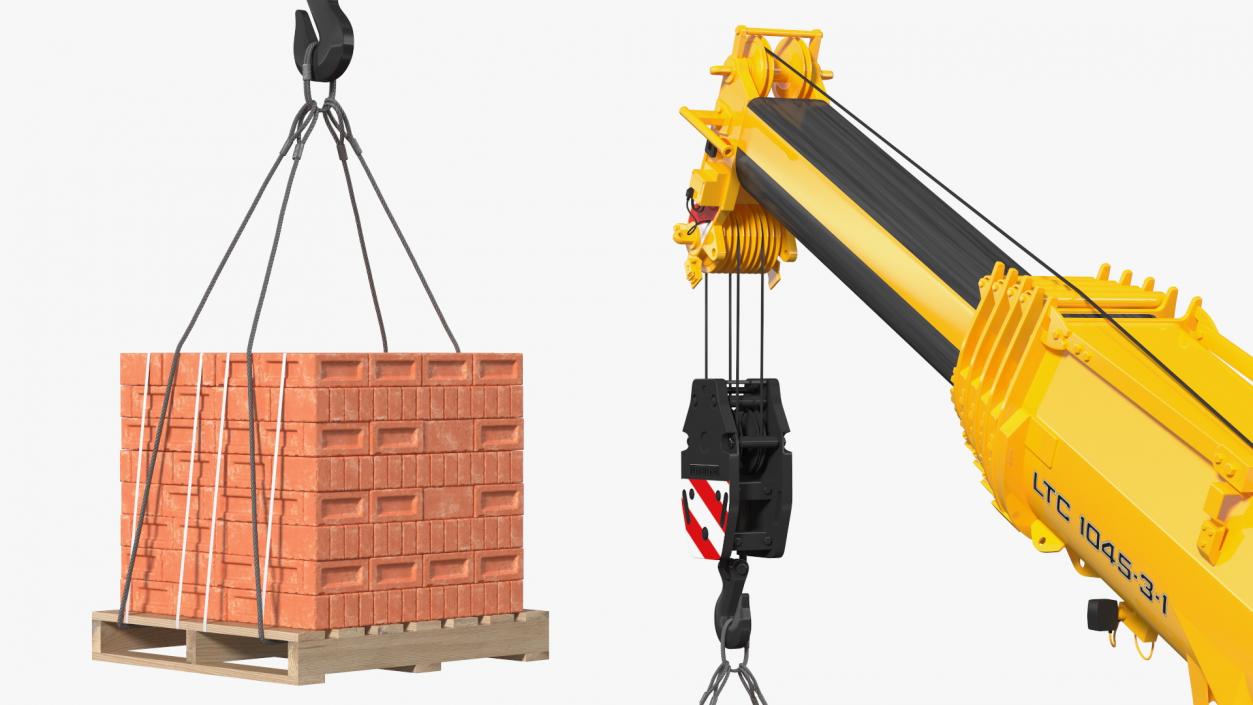 3D Mobile Crane Liebherr with Bricks model