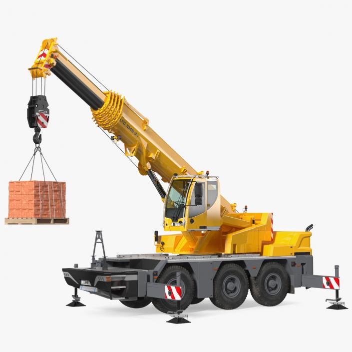 3D Mobile Crane Liebherr with Bricks model