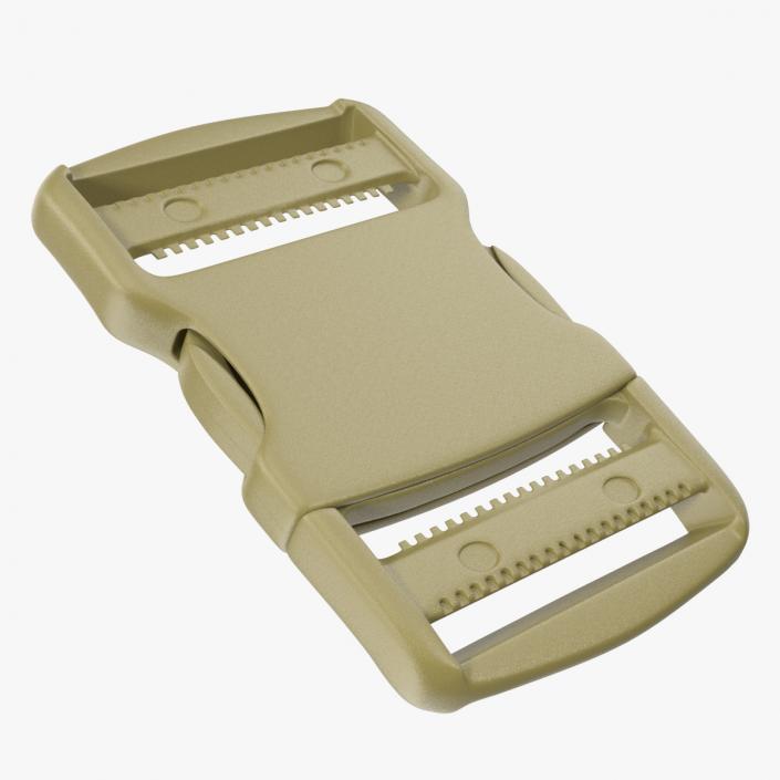 3D Flat Dual Release Plastic Buckle Khaki model