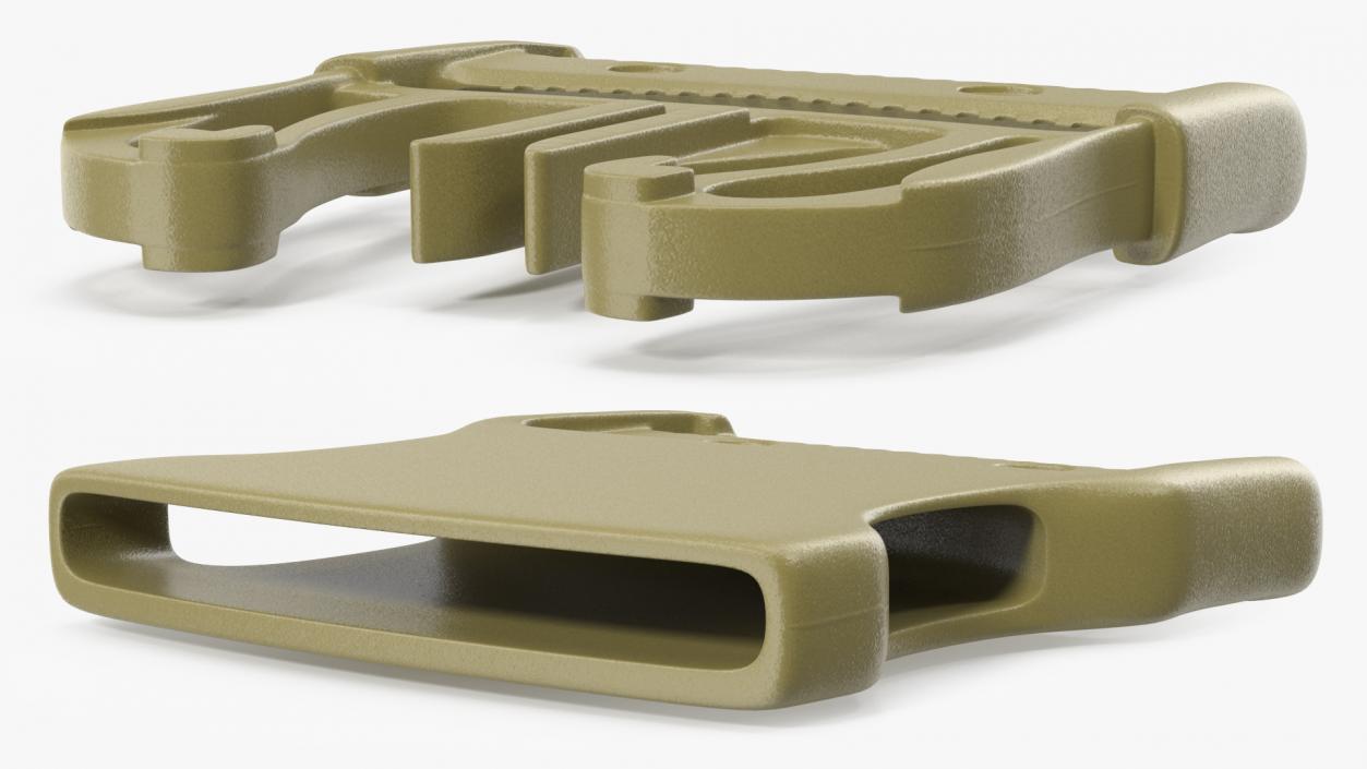 3D Flat Dual Release Plastic Buckle Khaki model