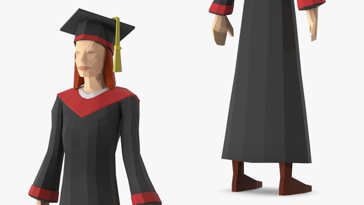 3D Low Poly Student