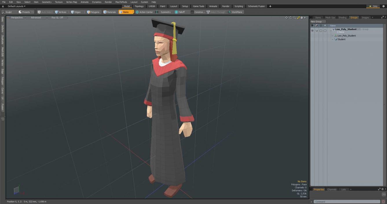 3D Low Poly Student