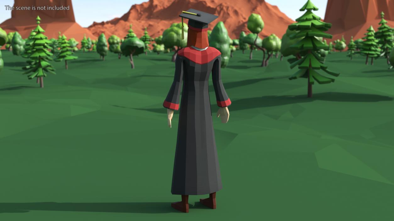 3D Low Poly Student