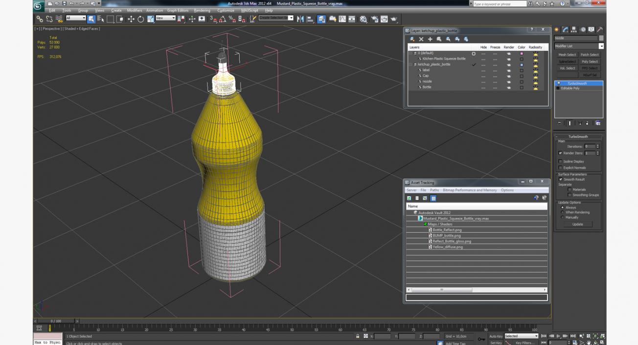 3D model Mustard Plastic Squeeze Bottle