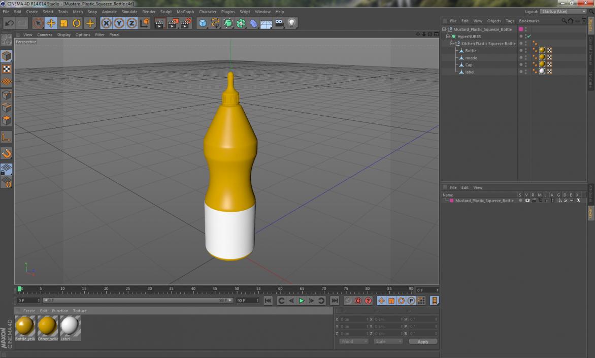 3D model Mustard Plastic Squeeze Bottle