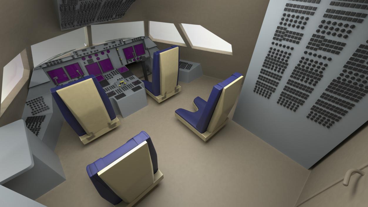 3D Long Range Airoplane Simple Interior