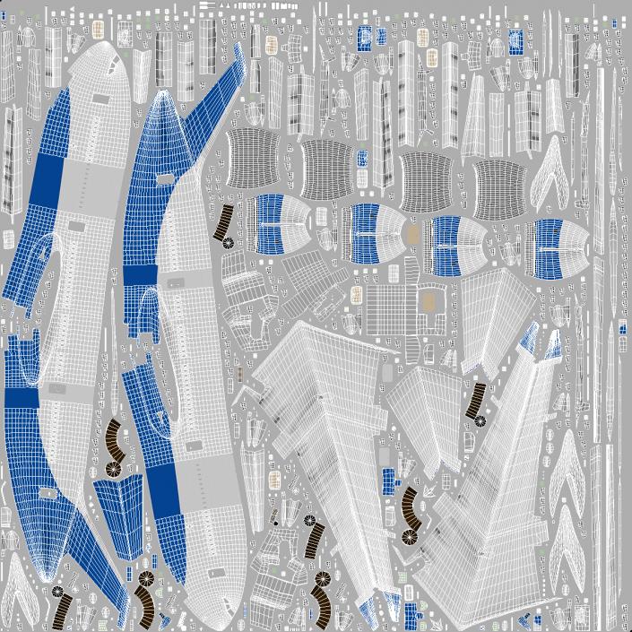 3D Long Range Airoplane Simple Interior