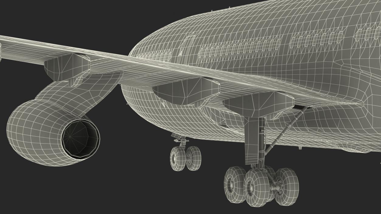 3D Long Range Airoplane Simple Interior