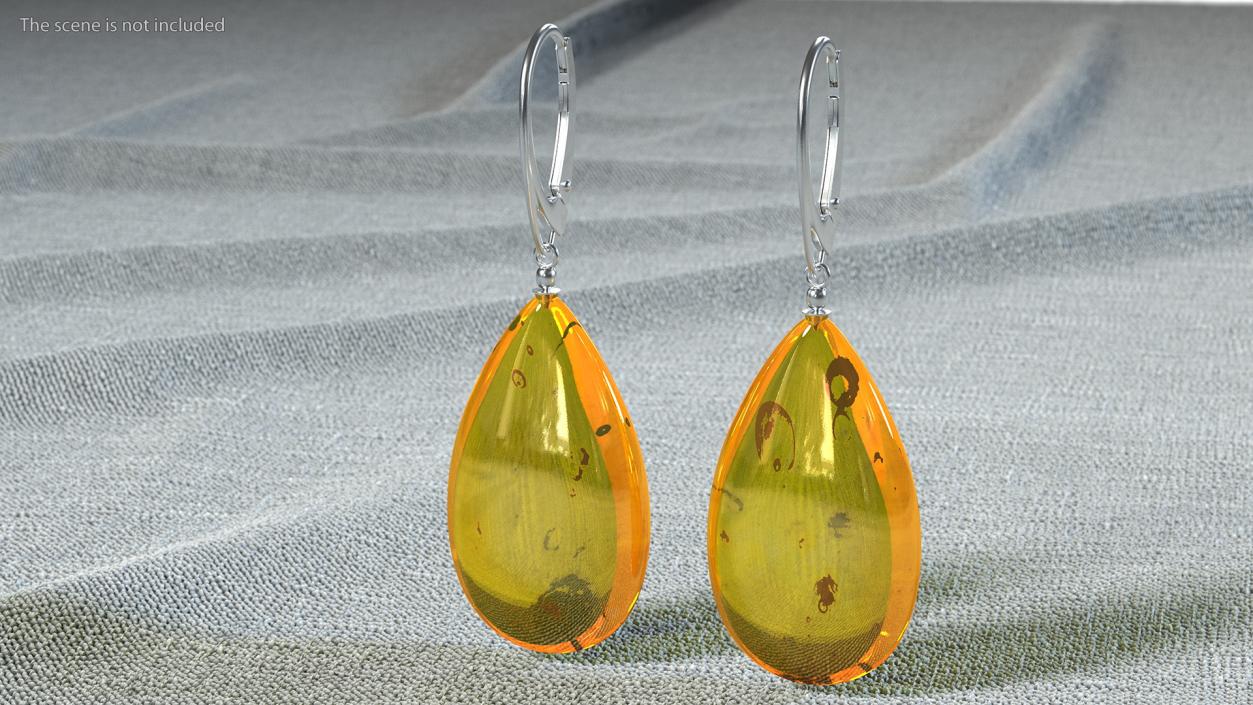 3D Amber Earring model