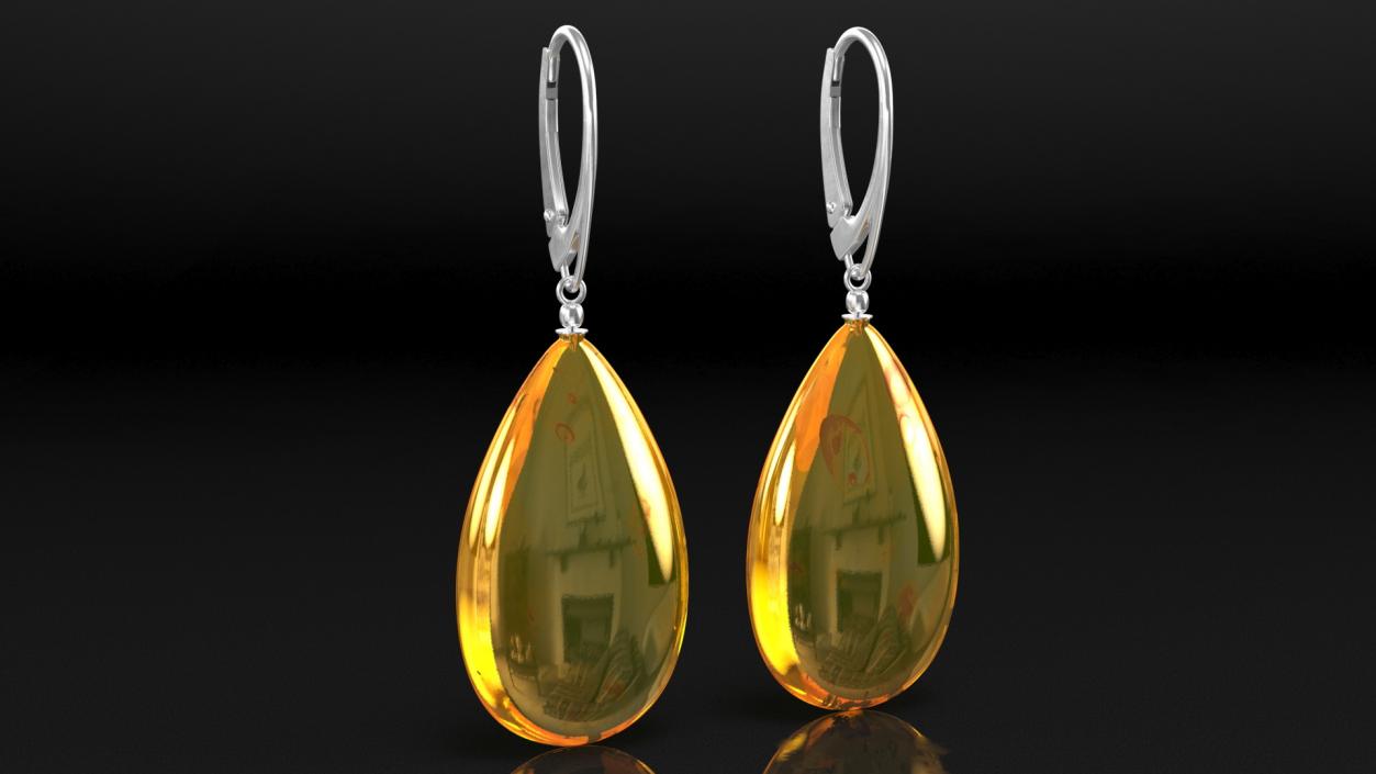 3D Amber Earring model