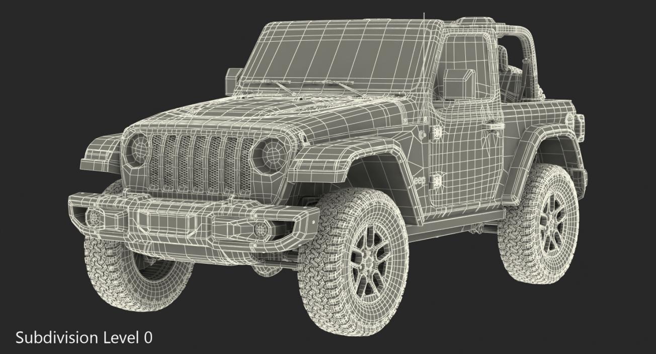 3D 4x4 Jeep Wrangler Dirty model