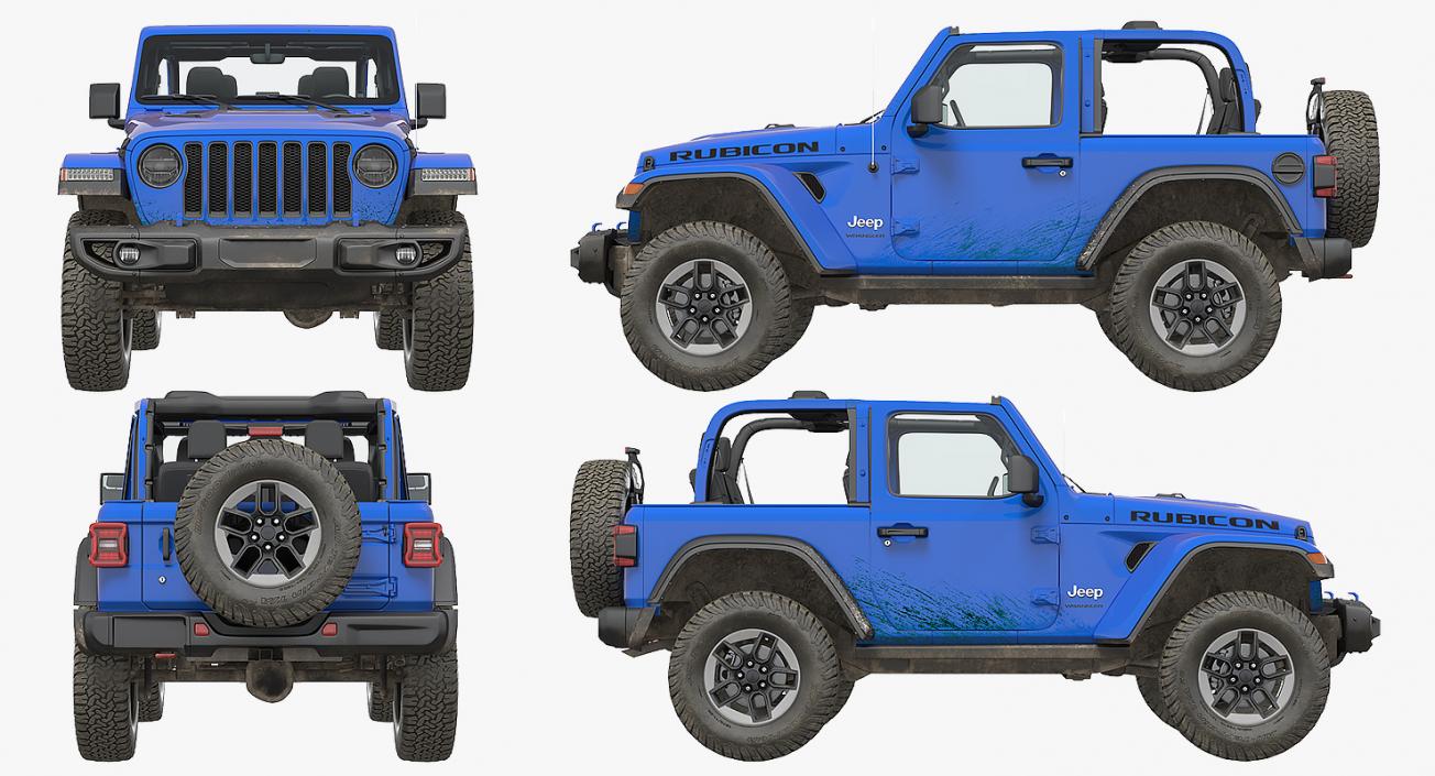 3D 4x4 Jeep Wrangler Dirty model