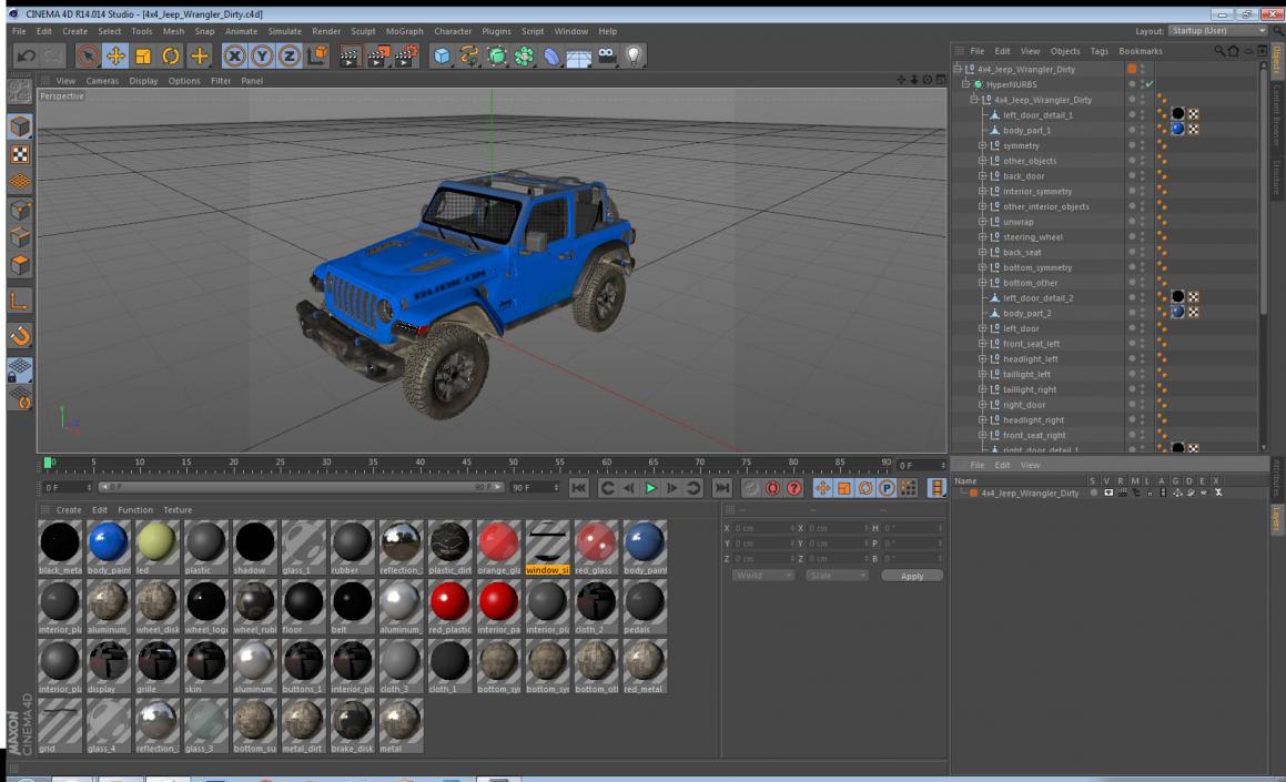 3D 4x4 Jeep Wrangler Dirty model