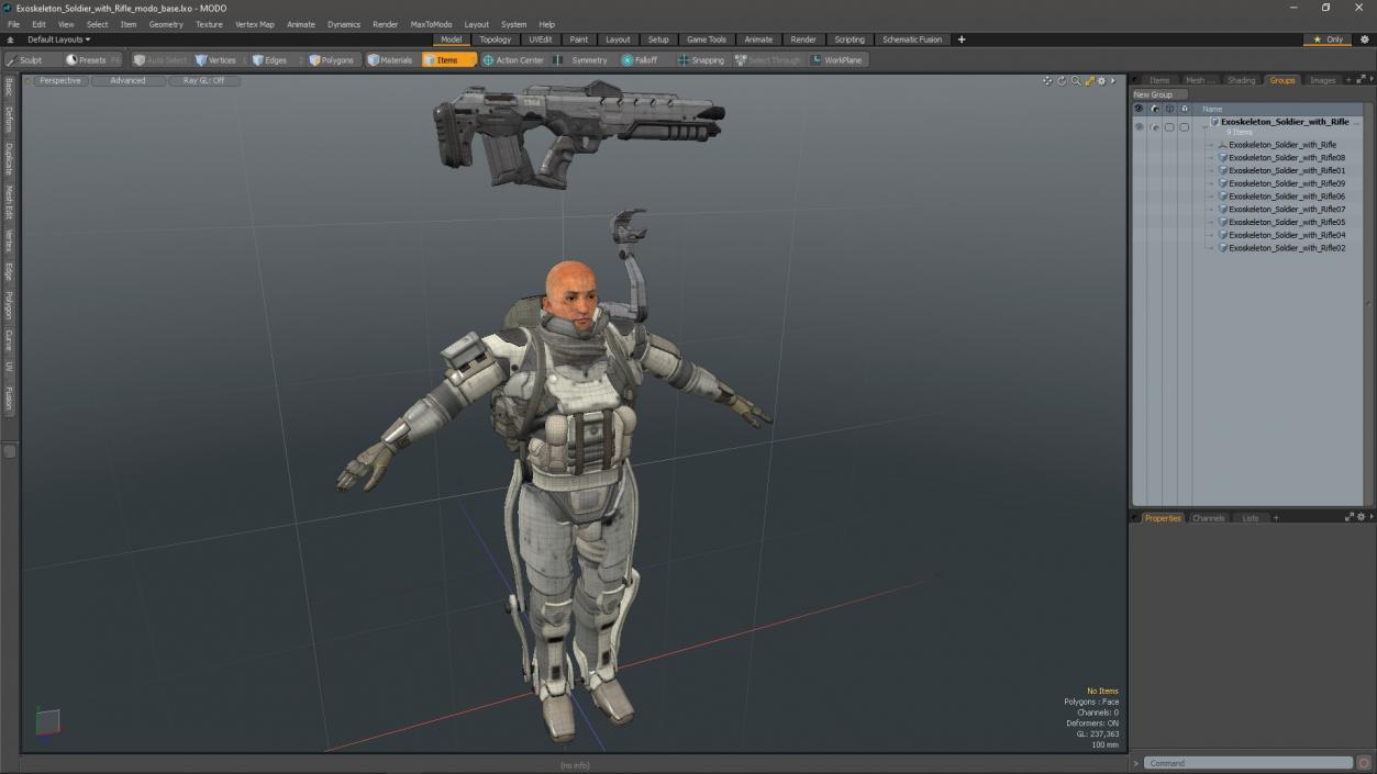 3D model Exoskeleton Soldier with Rifle