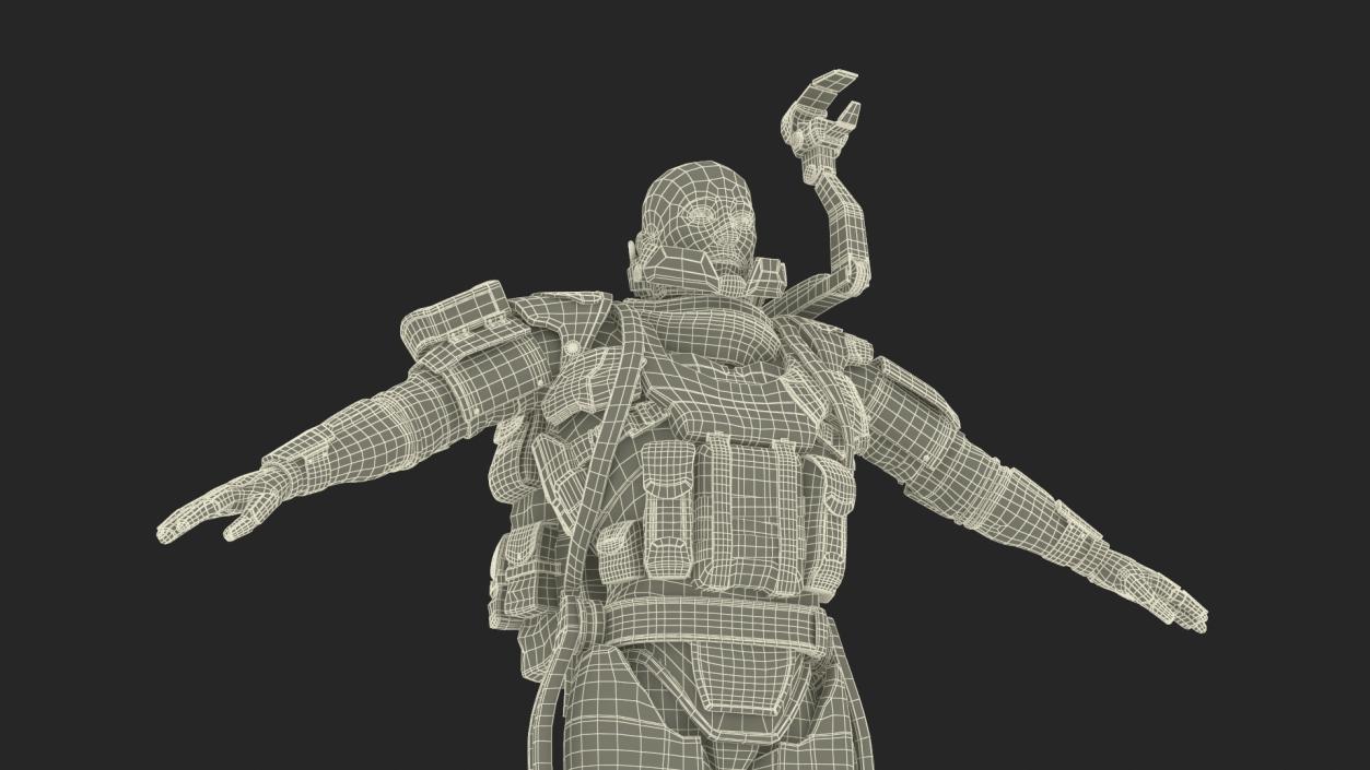 3D model Exoskeleton Soldier with Rifle