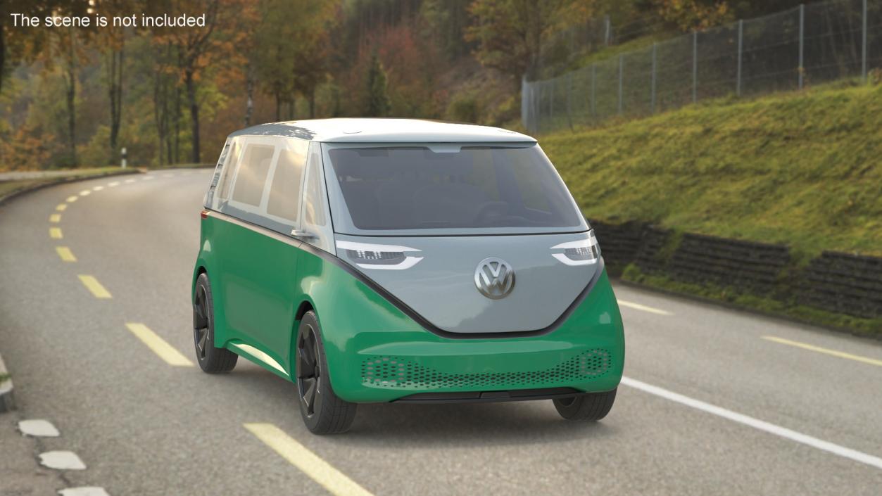 3D Volkswagen Electric ID Buzz Rigged for Cinema 4D model