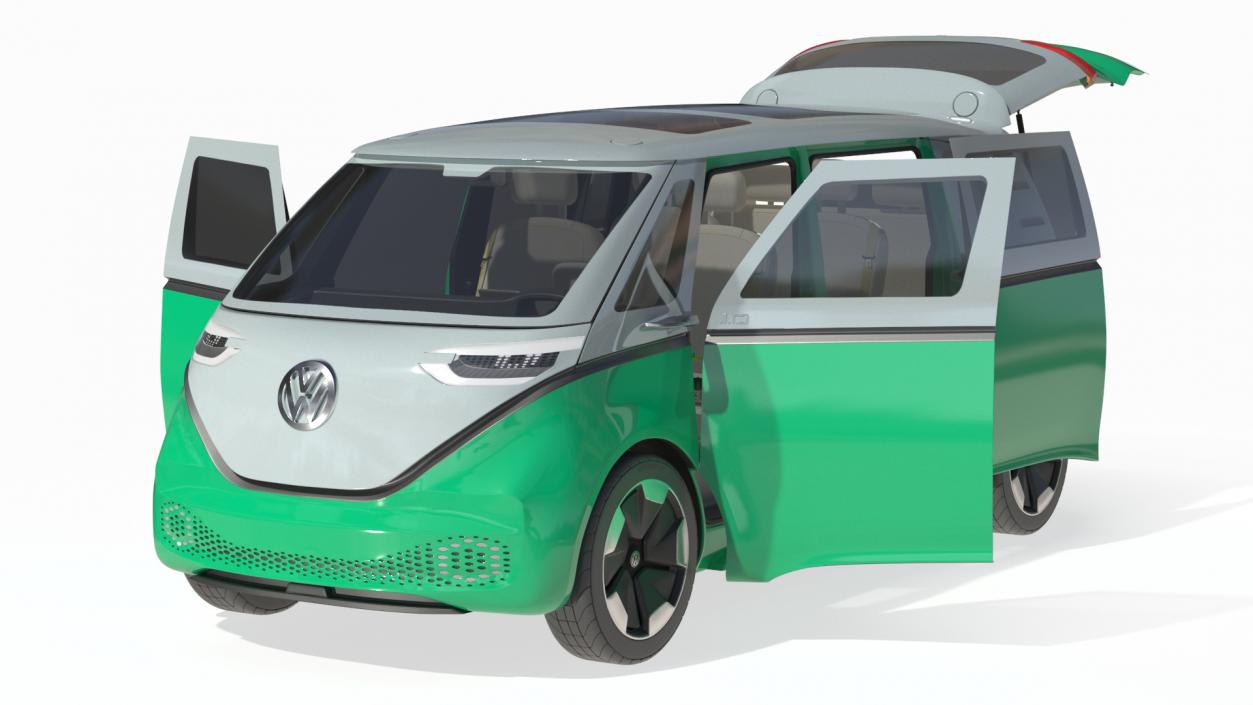 3D Volkswagen Electric ID Buzz Rigged for Cinema 4D model