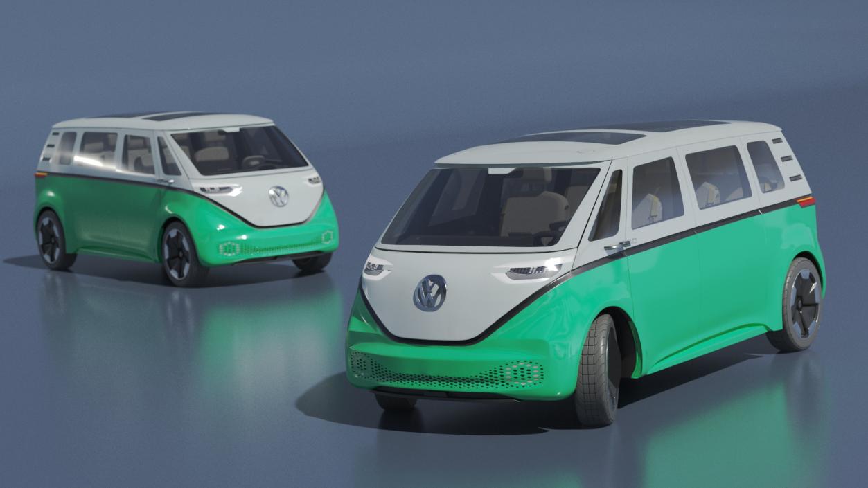 3D Volkswagen Electric ID Buzz Rigged for Cinema 4D model