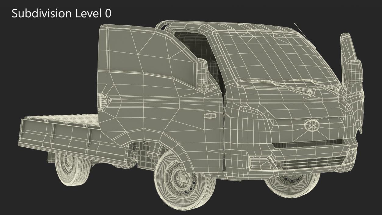 3D model Flatbed Truck Hyundai HR 2023 Rigged for Maya