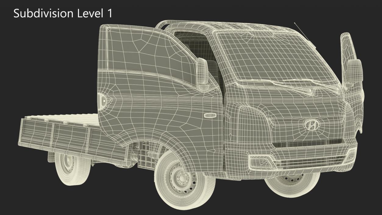 3D model Flatbed Truck Hyundai HR 2023 Rigged for Maya