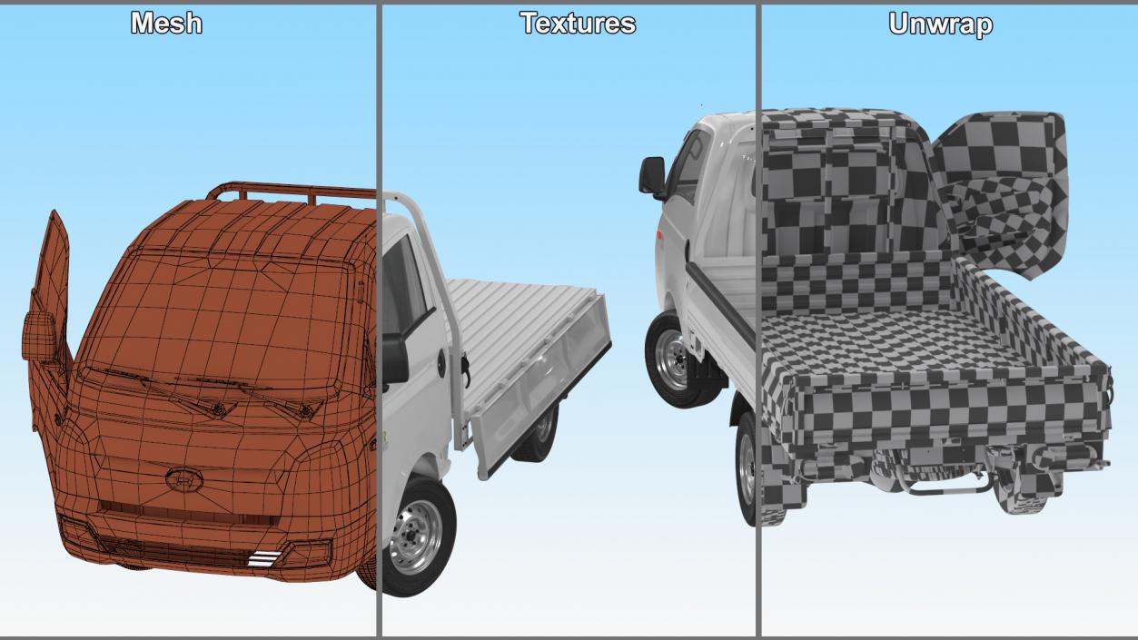 3D model Flatbed Truck Hyundai HR 2023 Rigged for Maya
