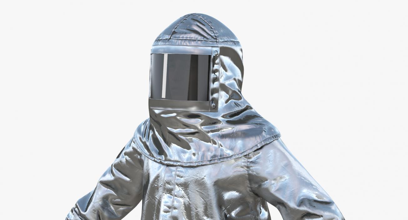 3D model Firefighter Wearing Aluminized Chemical Protective Suit