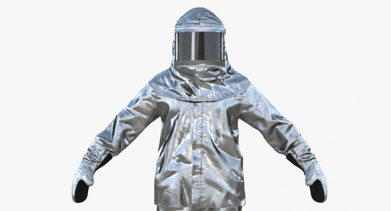 3D model Firefighter Wearing Aluminized Chemical Protective Suit