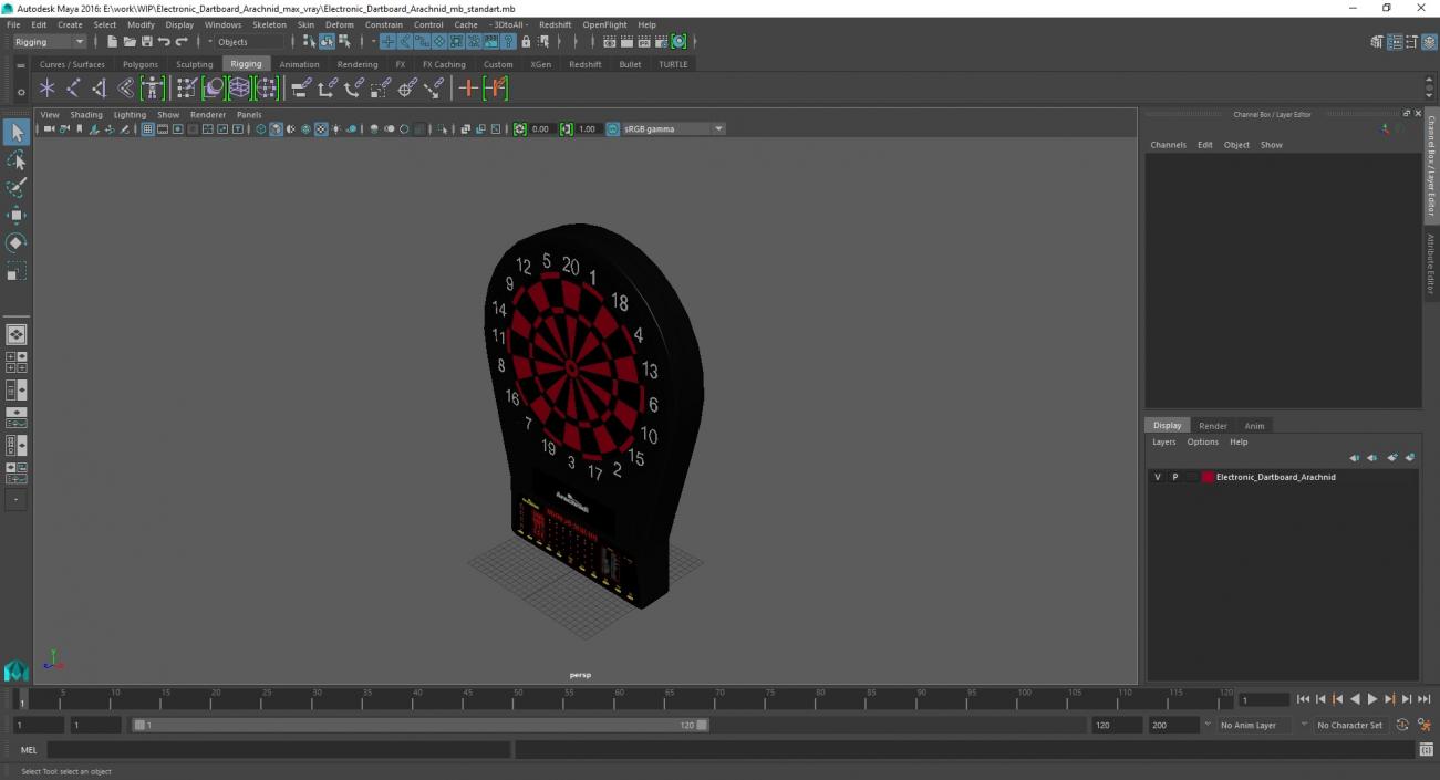 Electronic Dartboard Arachnid 3D model