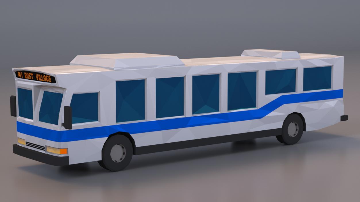 Low Poly Stylized Model Bus 3D