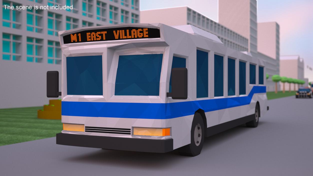 Low Poly Stylized Model Bus 3D