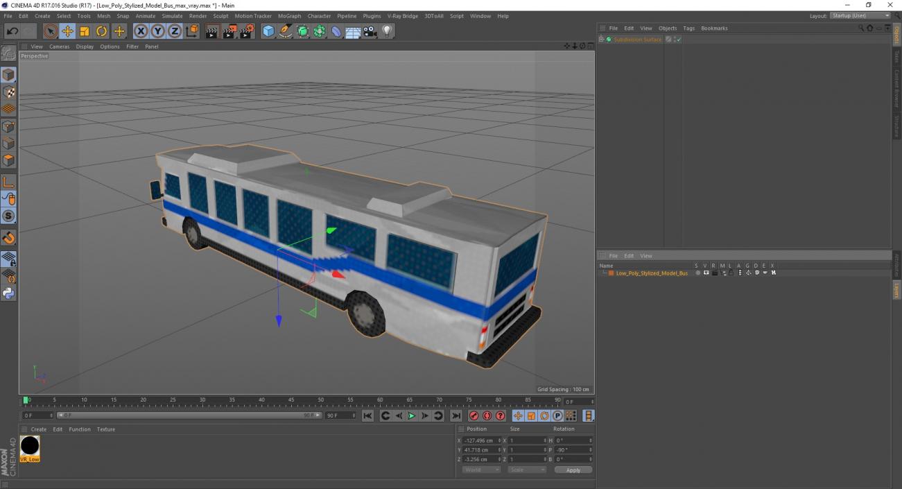 Low Poly Stylized Model Bus 3D