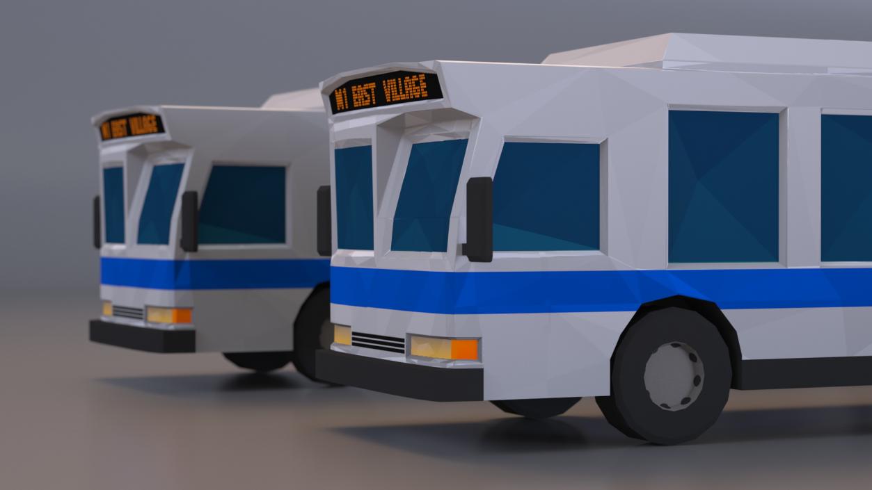 Low Poly Stylized Model Bus 3D