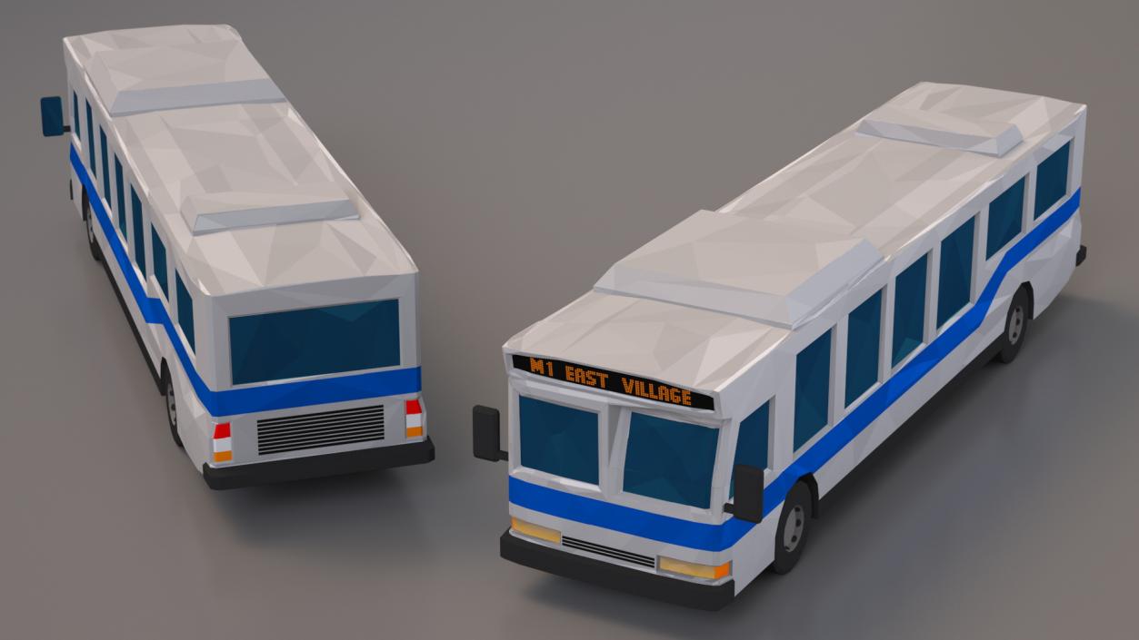 Low Poly Stylized Model Bus 3D