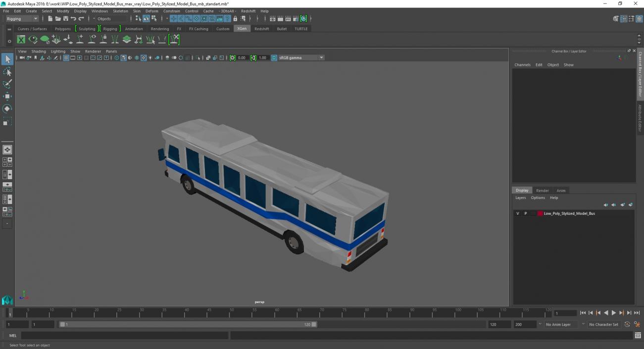 Low Poly Stylized Model Bus 3D