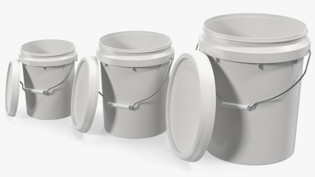 3D model Food Grade Plastic Buckets Set