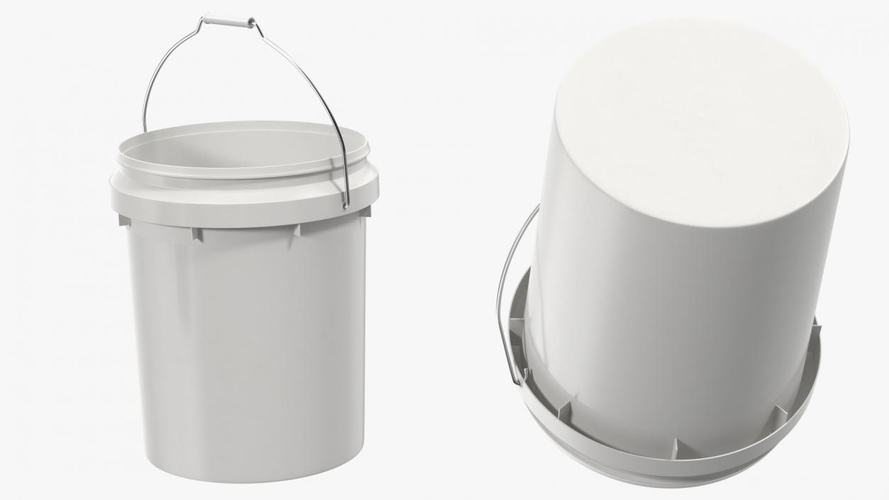 3D model Food Grade Plastic Buckets Set