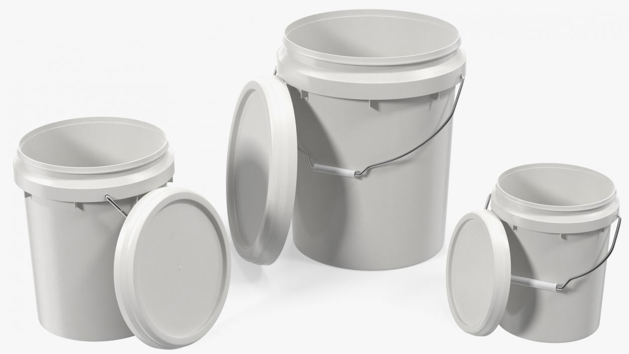 3D model Food Grade Plastic Buckets Set