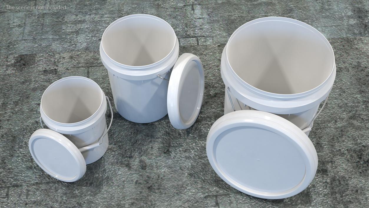 3D model Food Grade Plastic Buckets Set