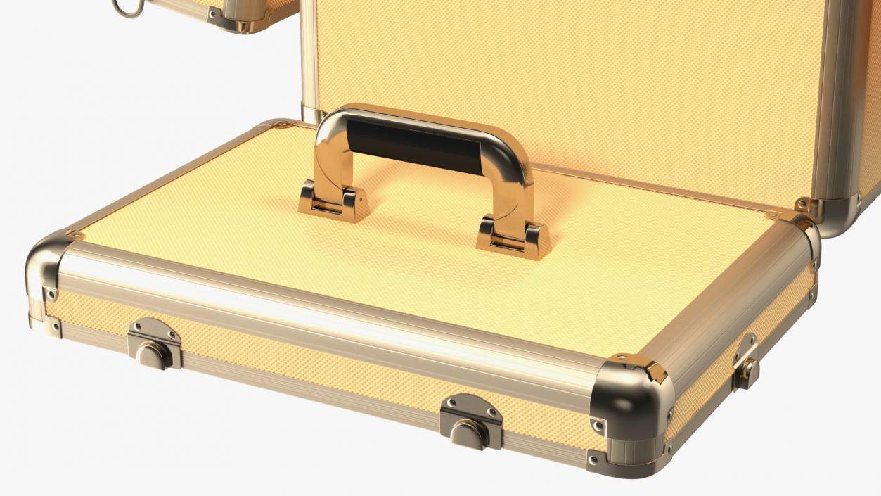 3D Unfolded Makeup Trolley Case Gold model