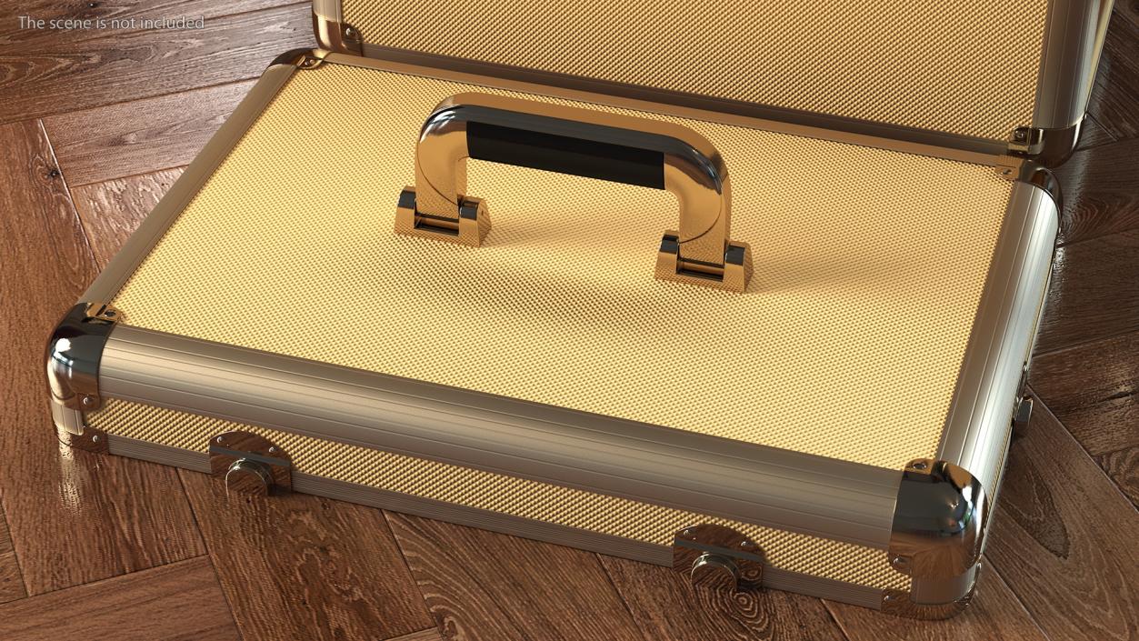 3D Unfolded Makeup Trolley Case Gold model