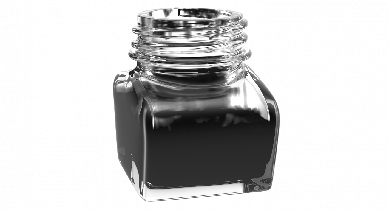 3D Inkwell Quill model