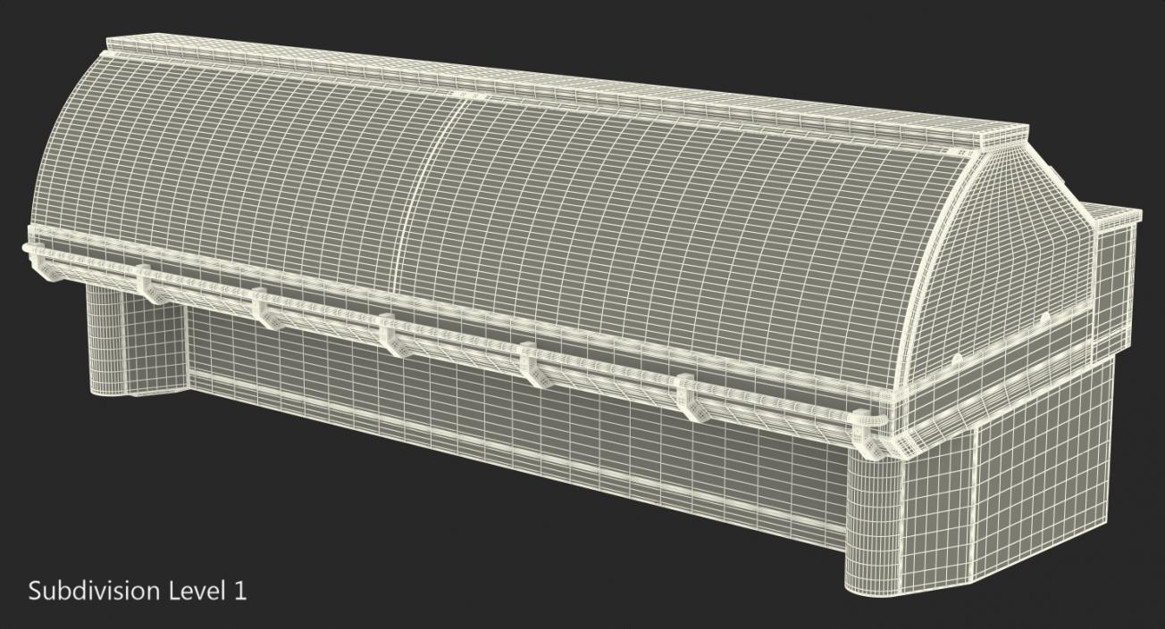 3D Commercial Meat Display Counter