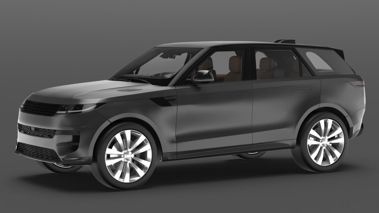 3D Grey Mid-Size Sport SUV model